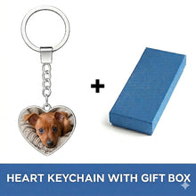 Load image into Gallery viewer, Personalized Miniature Pinscher Keychain - Heart Shaped - Double-Sided Glass-Key Chain-Accessories,Keychain,Miniature Pinscher,Upload Photo-3