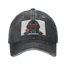 Load image into Gallery viewer, Personalized Newfoundland Baseball Cap - Romeo Newfoundland Design - Match Your Dog's Coat Color-Hats &amp; Caps-Accessories,Baseball Caps,Dog Mom Gifts-Black-One Size-4