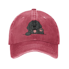Load image into Gallery viewer, Personalized Newfoundland Baseball Cap - Waving Newfoundland Design - Match Your Dog's Coat Color-Hats &amp; Caps-Red-Red-One Size-57