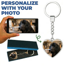 Load image into Gallery viewer, Personalized Newfoundland Keychain - Heart Shaped - Double-Sided Glass-Key Chain-Accessories,Keychain,Newfoundland,Upload Photo-4