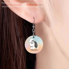 Load image into Gallery viewer, Personalized Old English Sheep Dog Mom Earrings-Dog Themed Jewellery-Old English Sheepdog-Personalized Dog Mom Earrings-Round-One Size-4