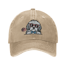 Load image into Gallery viewer, Personalized Old English Sheepdog Baseball Cap - Romeo Old English Sheepdog Design - Match Your Dog's Coat Color-Hats &amp; Caps-Accessories,Baseball Caps,Dog Mom Gifts-Beige-One Size-3