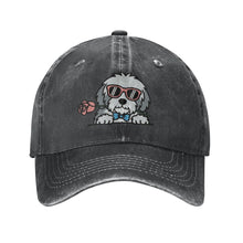 Load image into Gallery viewer, Personalized Old English Sheepdog Baseball Cap - Romeo Old English Sheepdog Design - Match Your Dog's Coat Color-Hats &amp; Caps-Accessories,Baseball Caps,Dog Mom Gifts-Black-One Size-1