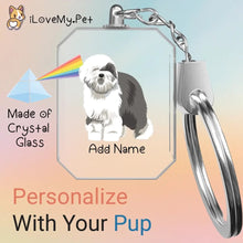 Load image into Gallery viewer, old-english-sheepdog crystal-keychain-single