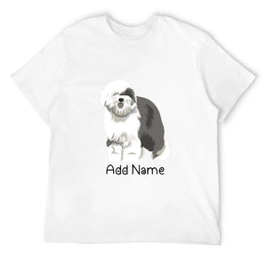 Personalized Old English Sheepdog Dad Cotton T Shirt-Apparel-Apparel, Dog Dad Gifts, Old English Sheepdog, Personalized, Shirt, T Shirt-Men's Cotton T Shirt-White-Medium-10