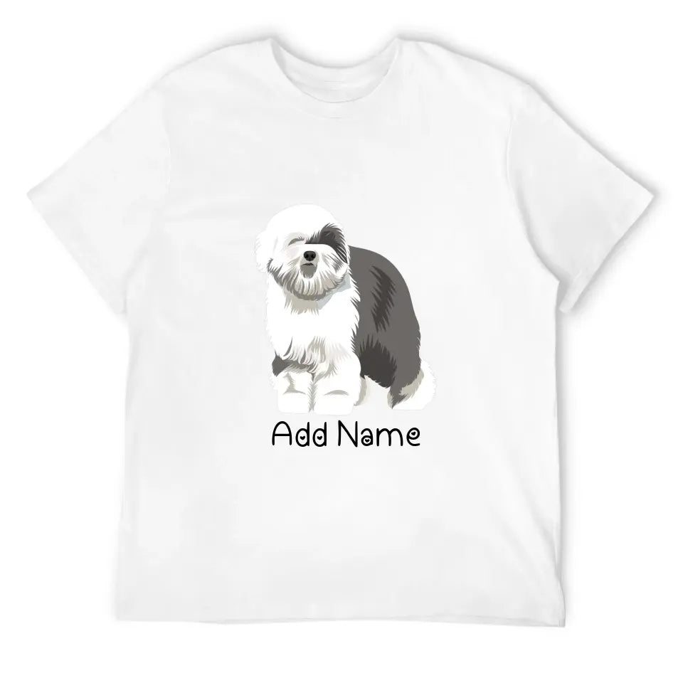 Personalized Old English Sheepdog Dad Cotton T Shirt-Apparel-Apparel, Dog Dad Gifts, Old English Sheepdog, Personalized, Shirt, T Shirt-Men's Cotton T Shirt-White-Medium-10