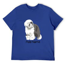 Load image into Gallery viewer, Personalized Old English Sheepdog Dad Cotton T Shirt-Apparel-Apparel, Dog Dad Gifts, Old English Sheepdog, Personalized, Shirt, T Shirt-Men&#39;s Cotton T Shirt-Blue-Medium-11