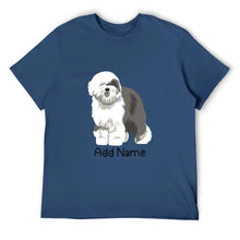 Load image into Gallery viewer, Personalized Old English Sheepdog Dad Cotton T Shirt-Apparel-Apparel, Dog Dad Gifts, Old English Sheepdog, Personalized, Shirt, T Shirt-Men&#39;s Cotton T Shirt-Navy Blue-Medium-12