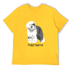 Personalized Old English Sheepdog Dad Cotton T Shirt-Apparel-Apparel, Dog Dad Gifts, Old English Sheepdog, Personalized, Shirt, T Shirt-Men's Cotton T Shirt-Yellow-Medium-13