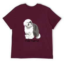 Load image into Gallery viewer, Personalized Old English Sheepdog Dad Cotton T Shirt-Apparel-Apparel, Dog Dad Gifts, Old English Sheepdog, Personalized, Shirt, T Shirt-Men&#39;s Cotton T Shirt-Maroon-Medium-15