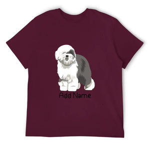 Personalized Old English Sheepdog Dad Cotton T Shirt-Apparel-Apparel, Dog Dad Gifts, Old English Sheepdog, Personalized, Shirt, T Shirt-Men's Cotton T Shirt-Maroon-Medium-15