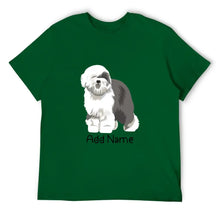 Load image into Gallery viewer, Personalized Old English Sheepdog Dad Cotton T Shirt-Apparel-Apparel, Dog Dad Gifts, Old English Sheepdog, Personalized, Shirt, T Shirt-Men&#39;s Cotton T Shirt-Green-Medium-16