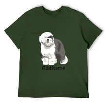 Load image into Gallery viewer, Personalized Old English Sheepdog Dad Cotton T Shirt-Apparel-Apparel, Dog Dad Gifts, Old English Sheepdog, Personalized, Shirt, T Shirt-Men&#39;s Cotton T Shirt-Army Green-Medium-17