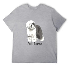 Load image into Gallery viewer, Personalized Old English Sheepdog Dad Cotton T Shirt-Apparel-Apparel, Dog Dad Gifts, Old English Sheepdog, Personalized, Shirt, T Shirt-Men&#39;s Cotton T Shirt-Gray-Medium-19