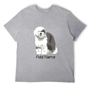 Personalized Old English Sheepdog Dad Cotton T Shirt-Apparel-Apparel, Dog Dad Gifts, Old English Sheepdog, Personalized, Shirt, T Shirt-Men's Cotton T Shirt-Gray-Medium-19