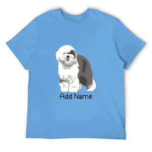 Personalized Old English Sheepdog Dad Cotton T Shirt-Apparel-Apparel, Dog Dad Gifts, Old English Sheepdog, Personalized, Shirt, T Shirt-Men's Cotton T Shirt-Sky Blue-Medium-2