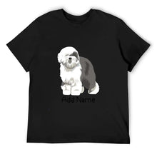 Load image into Gallery viewer, Personalized Old English Sheepdog Dad Cotton T Shirt-Apparel-Apparel, Dog Dad Gifts, Old English Sheepdog, Personalized, Shirt, T Shirt-Men&#39;s Cotton T Shirt-Black-Medium-9