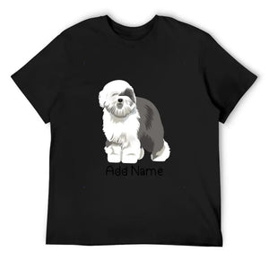 Personalized Old English Sheepdog Dad Cotton T Shirt-Apparel-Apparel, Dog Dad Gifts, Old English Sheepdog, Personalized, Shirt, T Shirt-Men's Cotton T Shirt-Black-Medium-9