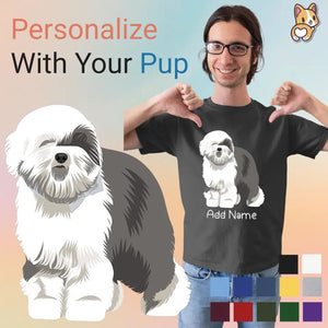 Personalized Old English Sheepdog Dad Cotton T Shirt-Apparel-Apparel, Dog Dad Gifts, Old English Sheepdog, Personalized, Shirt, T Shirt-1