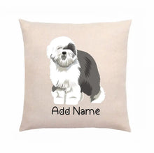 Load image into Gallery viewer, Personalized Old English Sheepdog Linen Pillowcase-Home Decor-Dog Dad Gifts, Dog Mom Gifts, Home Decor, Old English Sheepdog, Personalized, Pillows-Linen Pillow Case-Cotton-Linen-12&quot;x12&quot;-2