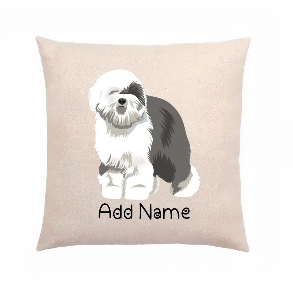 Personalized Old English Sheepdog Linen Pillowcase-Home Decor-Dog Dad Gifts, Dog Mom Gifts, Home Decor, Old English Sheepdog, Personalized, Pillows-Linen Pillow Case-Cotton-Linen-12