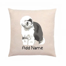 Load image into Gallery viewer, Personalized Old English Sheepdog Linen Pillowcase-Linen Pillow Case-Cotton-Linen-16"x16"