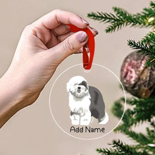 Load image into Gallery viewer, Personalized Old English Sheepdog Love Christmas Tree Ornaments-Christmas Ornament-Christmas, Old English Sheepdog, Personalized-Christmas Tree Ornaments-Transparent-3.5&quot; or 8.9 cm-2