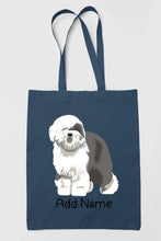 Load image into Gallery viewer, Personalized Old English Sheepdog Love Zippered Tote Bag-Accessories-Accessories, Bags, Dog Mom Gifts, Old English Sheepdog, Personalized-14