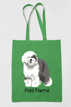 Load image into Gallery viewer, Personalized Old English Sheepdog Love Zippered Tote Bag-Accessories-Accessories, Bags, Dog Mom Gifts, Old English Sheepdog, Personalized-18