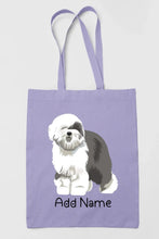 Load image into Gallery viewer, Personalized Old English Sheepdog Love Zippered Tote Bag-Accessories-Accessories, Bags, Dog Mom Gifts, Old English Sheepdog, Personalized-Zippered Tote Bag-Pastel Purple-Classic-2