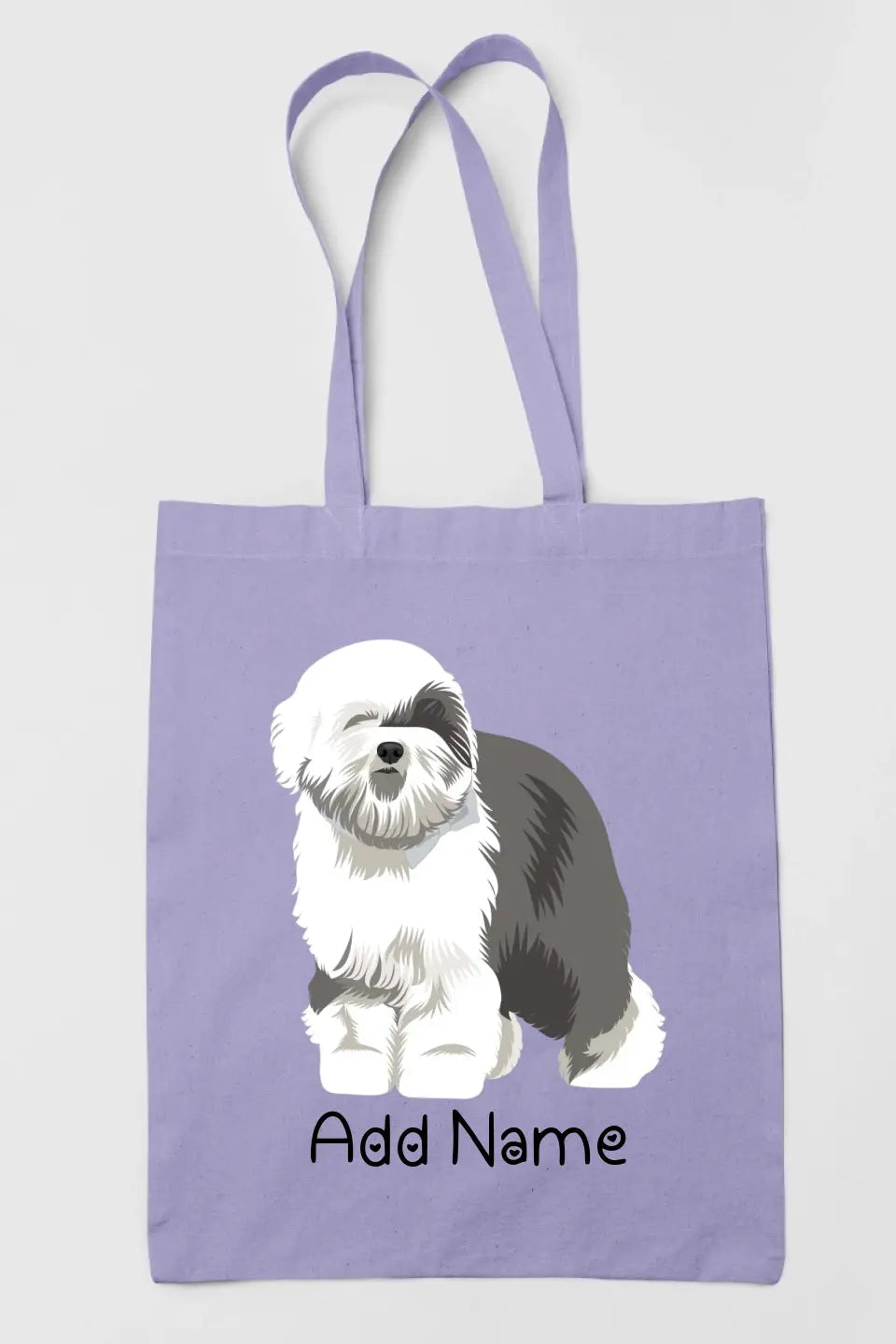 Personalized Old English Sheepdog Love Zippered Tote Bag-Accessories-Accessories, Bags, Dog Mom Gifts, Old English Sheepdog, Personalized-Zippered Tote Bag-Pastel Purple-Classic-2