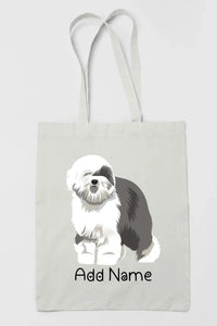 Personalized Old English Sheepdog Love Zippered Tote Bag-Accessories-Accessories, Bags, Dog Mom Gifts, Old English Sheepdog, Personalized-3