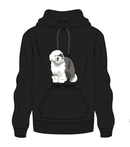 Personalized Old English Sheepdog Men's Warm Hoodie Sweatshirt-Apparel-Apparel, Dog Dad Gifts, Hoodie, Old English Sheepdog, Personalized, Sweatshirt-Men's Warm Hoodie Sweatshirt-Black-S-9