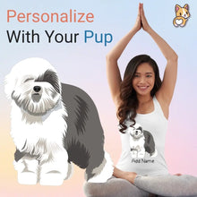 Load image into Gallery viewer, Personalized Old English Sheepdog Mom Yoga Tank Top-Shirts &amp; Tops-Apparel, Dog Mom Gifts, Old English Sheepdog, Shirt, T Shirt-1