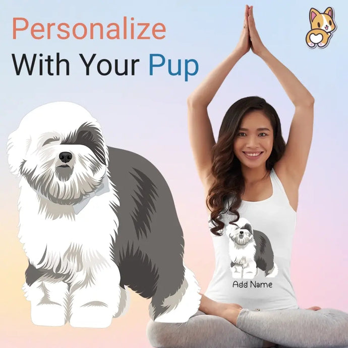 Personalized Old English Sheepdog Mom Yoga Tank Top-Shirts & Tops-Apparel, Dog Mom Gifts, Old English Sheepdog, Shirt, T Shirt-1