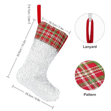 Load image into Gallery viewer, Personalized Old English Sheepdog Shiny Sequin Christmas Stocking-Christmas Ornament-Christmas, Home Decor, Old English Sheepdog, Personalized-Sequinned Christmas Stocking-Sequinned Silver White-One Size-4