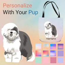 Load image into Gallery viewer, Personalized Old English Sheepdog Small Tote Bag-Accessories-Accessories, Bags, Dog Mom Gifts, Old English Sheepdog, Personalized-Small Tote Bag-Your Design-One Size-1