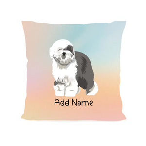 Personalized Old English Sheepdog Soft Plush Pillowcase-Home Decor-Dog Dad Gifts, Dog Mom Gifts, Home Decor, Old English Sheepdog, Personalized, Pillows-Soft Plush Pillowcase-As Selected-12"x12"-2