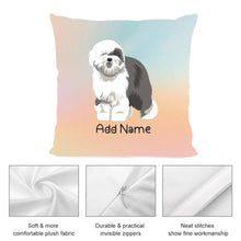 Load image into Gallery viewer, Personalized Old English Sheepdog Soft Plush Pillowcase-Home Decor-Dog Dad Gifts, Dog Mom Gifts, Home Decor, Old English Sheepdog, Personalized, Pillows-3