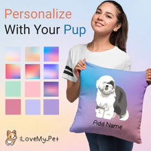 Load image into Gallery viewer, Personalized Old English Sheepdog Soft Plush Pillowcase-Home Decor-Dog Dad Gifts, Dog Mom Gifts, Home Decor, Old English Sheepdog, Personalized, Pillows-1