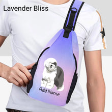 Load image into Gallery viewer, Personalized Old English Sheepdog Unisex Sling Bag Backpack-Accessories-Old English Sheepdog-Unisex Sling Bag Backpack-Lavender Bliss-One Size-15