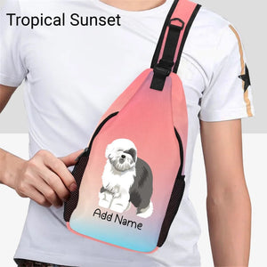 Personalized Old English Sheepdog Unisex Sling Bag Backpack-Accessories-Old English Sheepdog-Unisex Sling Bag Backpack-Tropical Sunset-One Size-19