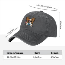 Load image into Gallery viewer, Personalized Papillon Baseball Cap - Romeo Papillon Design - Match Your Dog's Coat Color-Hats &amp; Caps-Accessories,Baseball Caps,Dog Mom Gifts-7