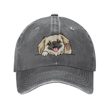Load image into Gallery viewer, Personalized Pekingese Baseball Cap - Waving Pekingese Design - Match Your Dog's Coat Color-Hats &amp; Caps-Accessories,Baseball Caps,Dog Dad Gifts,Dog Mom Gifts,Pekingese-Deep Heather-One Size-2