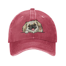 Load image into Gallery viewer, Personalized Pekingese Baseball Cap - Waving Pekingese Design - Match Your Dog's Coat Color-Hats &amp; Caps-Accessories,Baseball Caps,Dog Dad Gifts,Dog Mom Gifts,Pekingese-Red-One Size-3