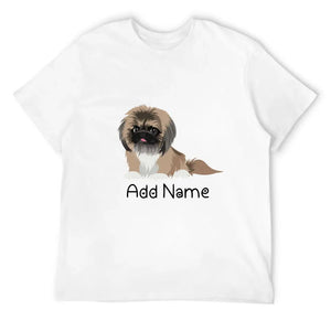 Personalized Pekingese Dad Cotton T Shirt-Apparel-Apparel, Dog Dad Gifts, Pekingese, Personalized, Shirt, T Shirt-Men's Cotton T Shirt-White-Medium-10