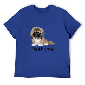 Personalized Pekingese Dad Cotton T Shirt-Apparel-Apparel, Dog Dad Gifts, Pekingese, Personalized, Shirt, T Shirt-Men's Cotton T Shirt-Blue-Medium-11