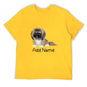 Personalized Pekingese Dad Cotton T Shirt-Apparel-Apparel, Dog Dad Gifts, Pekingese, Personalized, Shirt, T Shirt-Men's Cotton T Shirt-Yellow-Medium-13