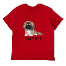 Load image into Gallery viewer, Personalized Pekingese Dad Cotton T Shirt-Apparel-Apparel, Dog Dad Gifts, Pekingese, Personalized, Shirt, T Shirt-Men&#39;s Cotton T Shirt-Red-Medium-14
