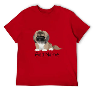 Personalized Pekingese Dad Cotton T Shirt-Apparel-Apparel, Dog Dad Gifts, Pekingese, Personalized, Shirt, T Shirt-Men's Cotton T Shirt-Red-Medium-14